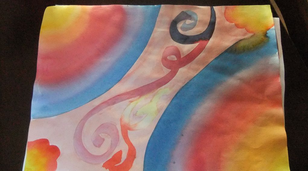 Aquarelle sur papier mouillé