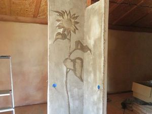 Simuler des cloisons en terre (poser des enduits terre sur de l'OSB)