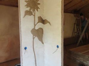 Simuler des cloisons en terre (poser des enduits terre sur de l'OSB)